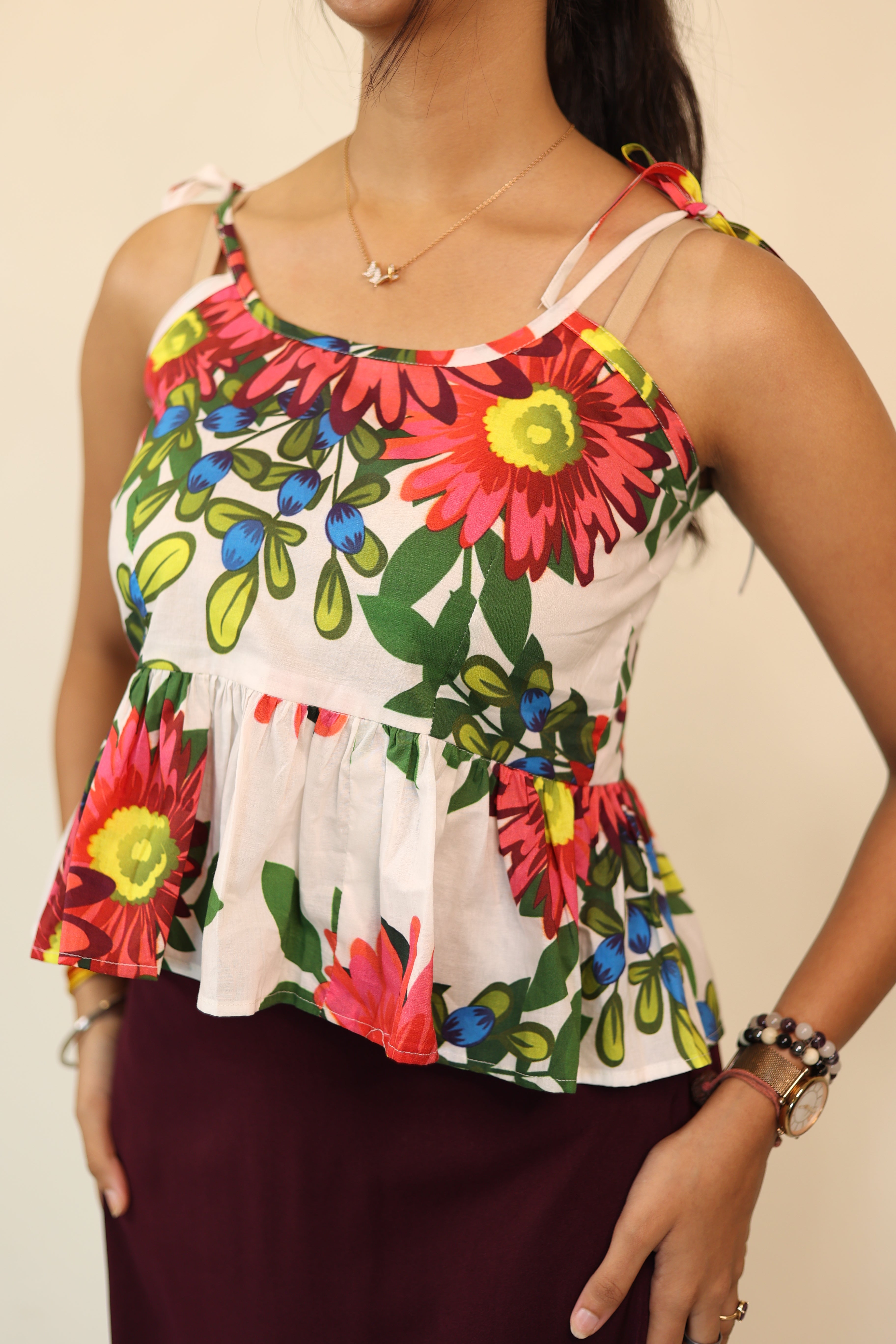 Pink Flower Print Double Trouble