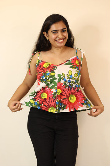 Pink Flower Print Double Trouble w Dori