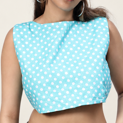 Reverse Duet Top - Polka Dots + Green