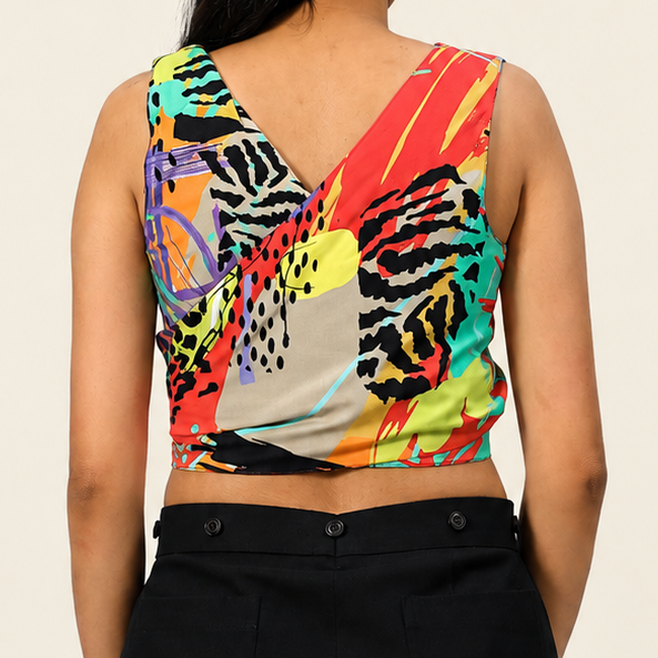 Reverse Duet Top - Kaleidoscope + Blue