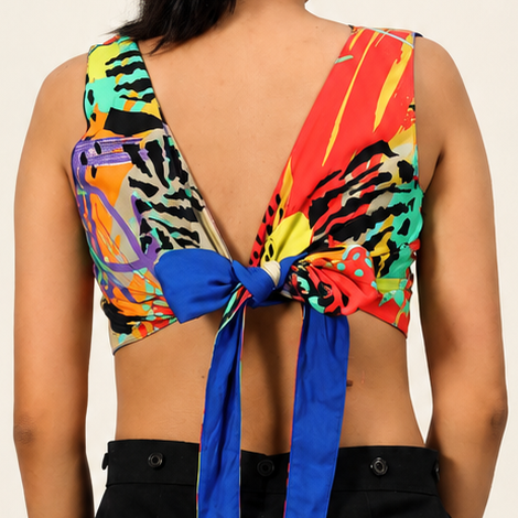 Reverse Duet Top - Kaleidoscope + Blue