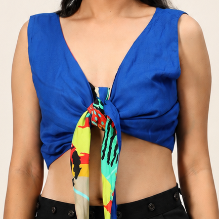 Reverse Duet Top - Kaleidoscope + Blue
