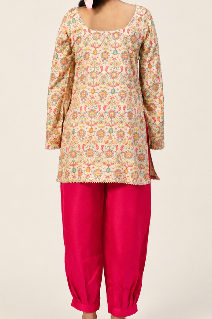 Butterfly Kurti Set - Pink Hues