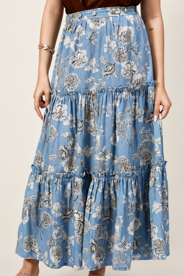 Cascada Skirt - Blue Floral