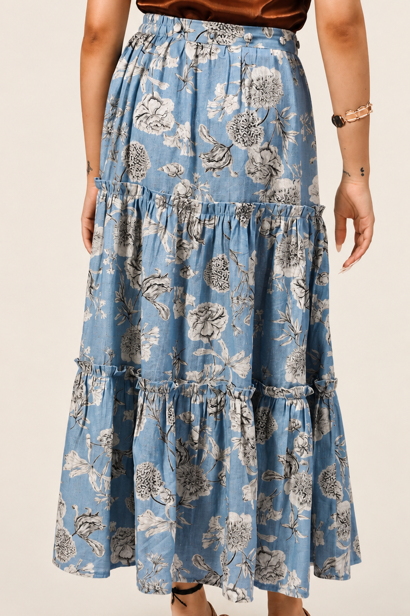 Cascada Skirt - Blue Floral
