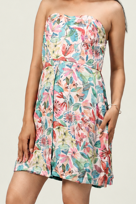 Capa Dress - Watercolour Floral + Teal