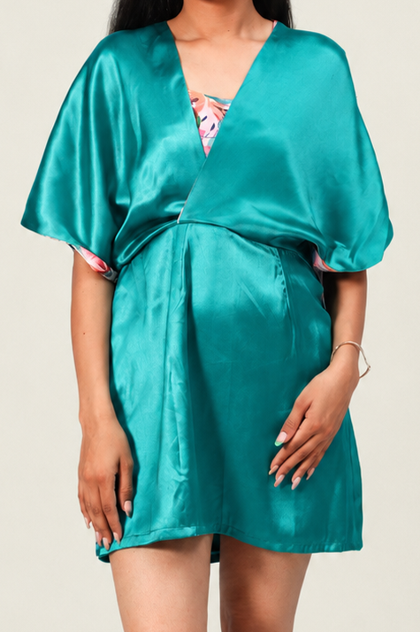 Capa Dress - Watercolour Floral + Teal