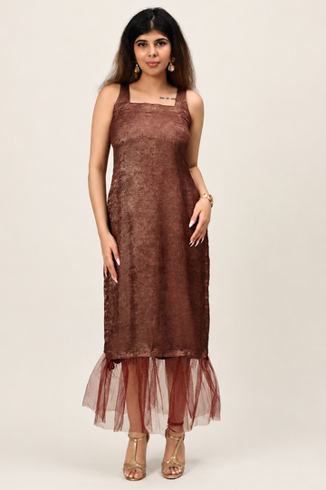 Flounce Dress - Gilded Crimson