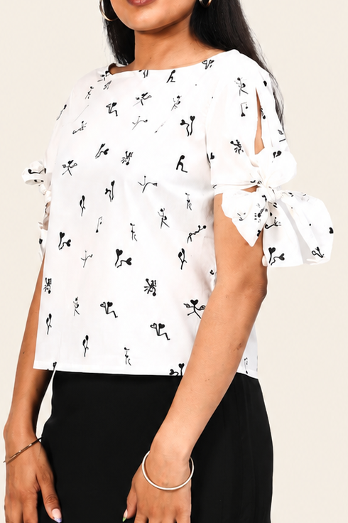 Fold-Way Top - Black & White