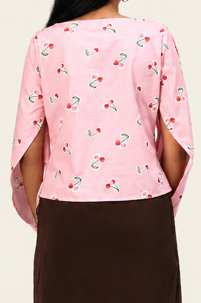 Fold-Way Top- Pink Cherry