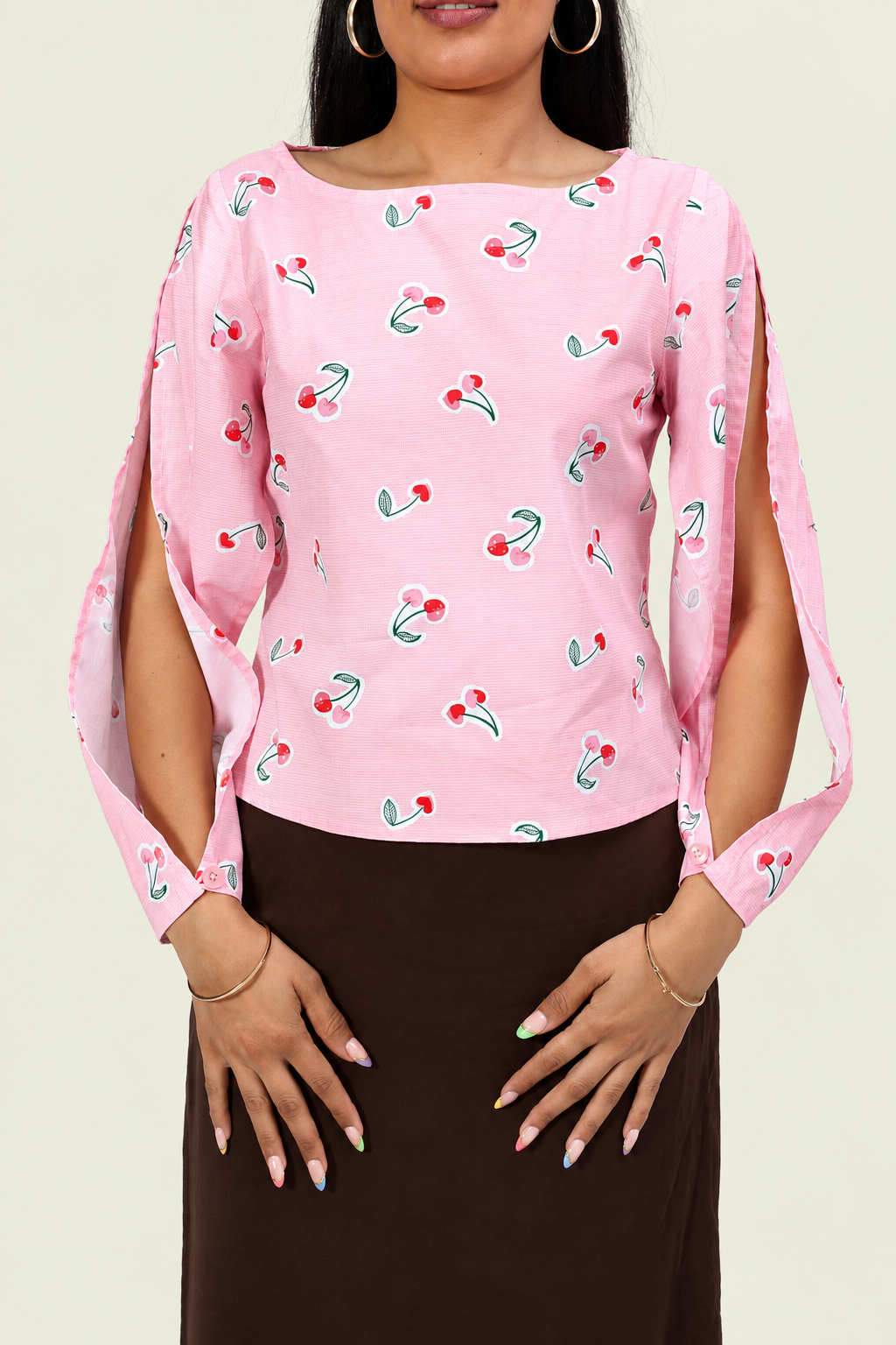 Fold-Way Top- Pink Cherry