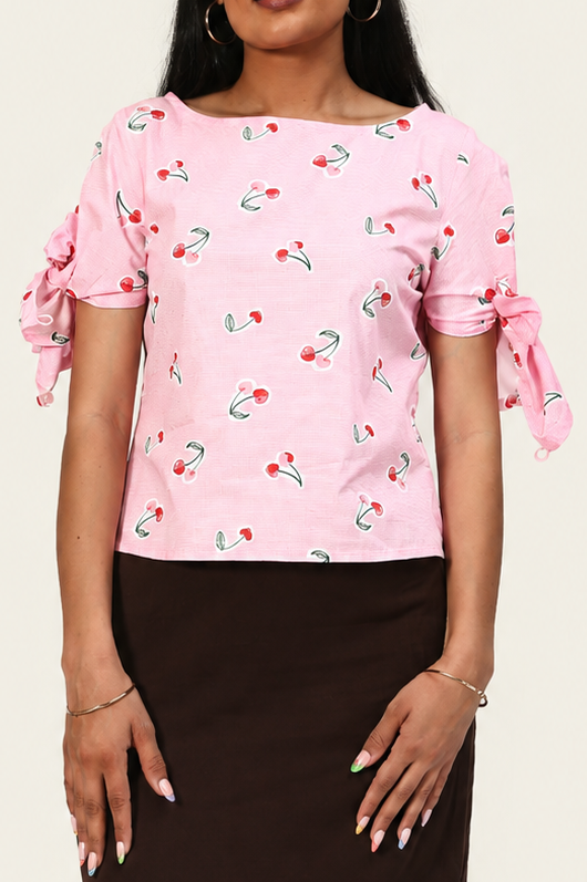 Fold-Way Top- Pink Cherry