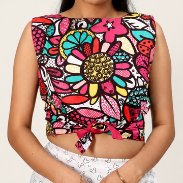 Reverse Duet Top - Floral + Pink