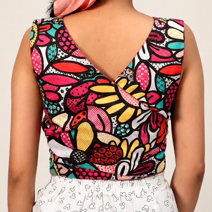Reverse Duet Top - Floral + Pink