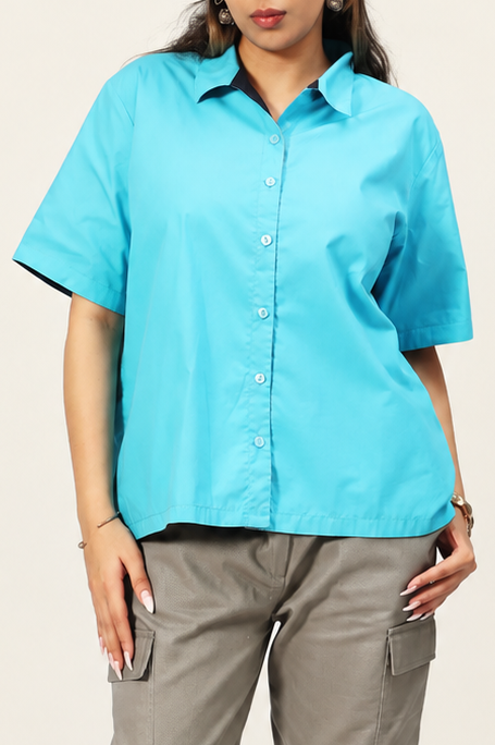 UniRev Shirt - Black Abstract + Blue