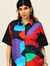 Blue + Black Abstract UniRev Shirt (Half Sleeves)