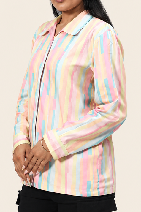 UniRev Shirt - Pastel Stripes + Pink