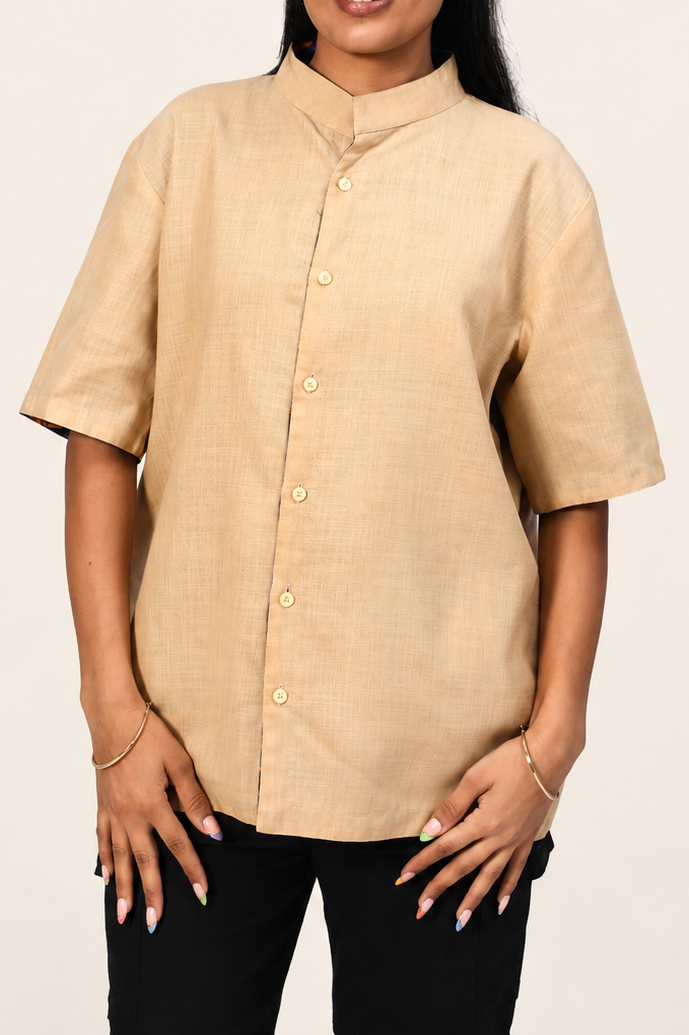 UniRev Shirt - Midnight Bloom + Beige