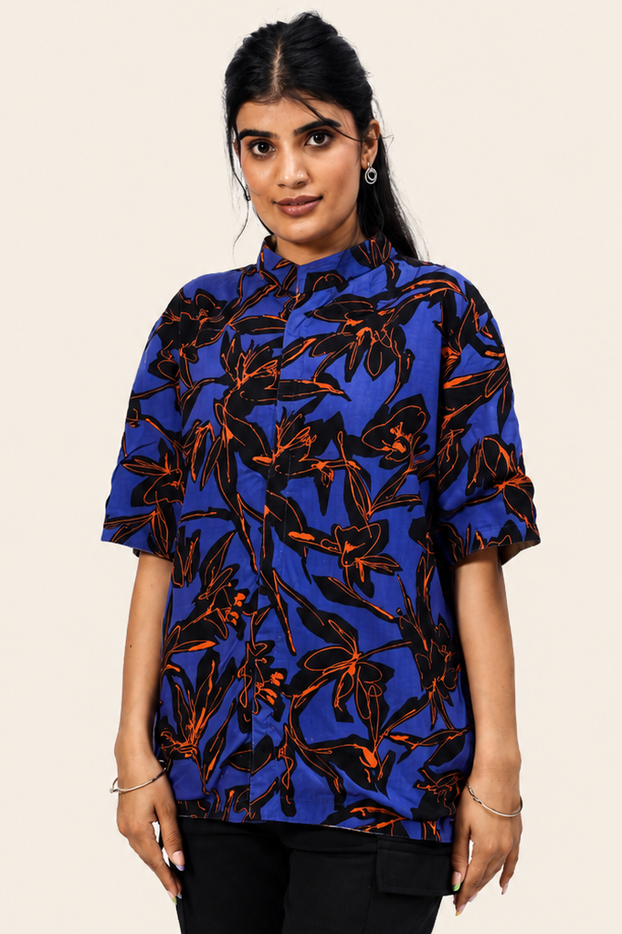 UniRev Shirt - Midnight Bloom + Beige
