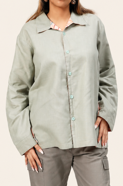 UniRev Shirt - Peach Tiles + Sage