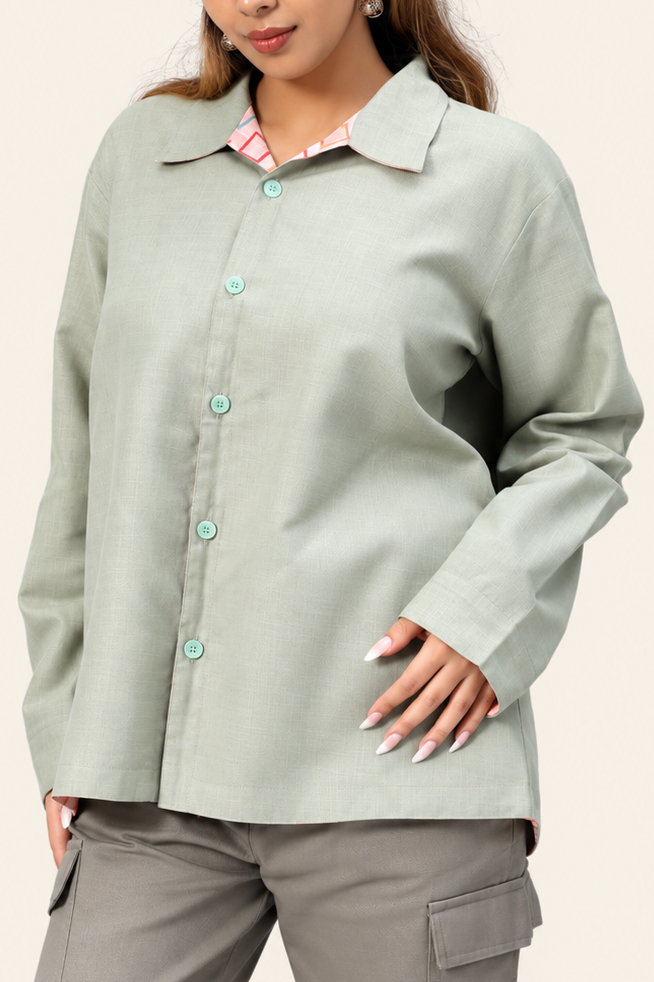 UniRev Shirt - Peach Tiles + Sage