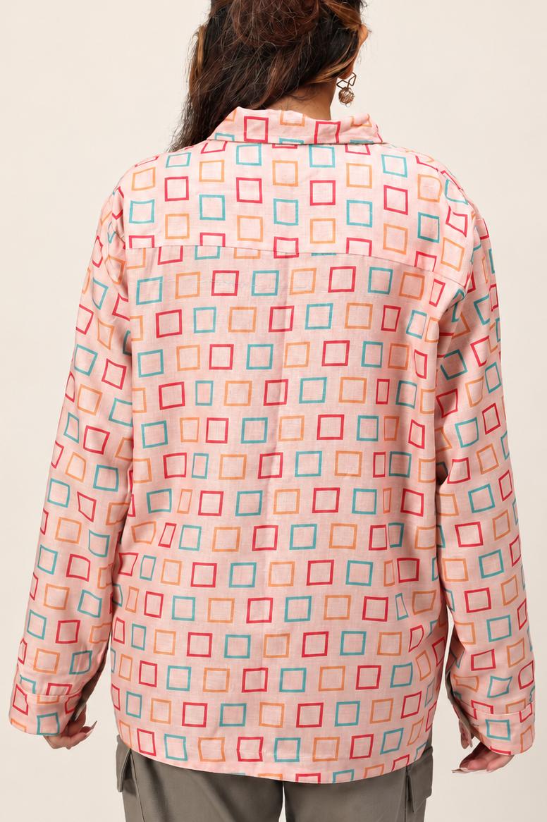 UniRev Shirt - Peach Tiles + Sage