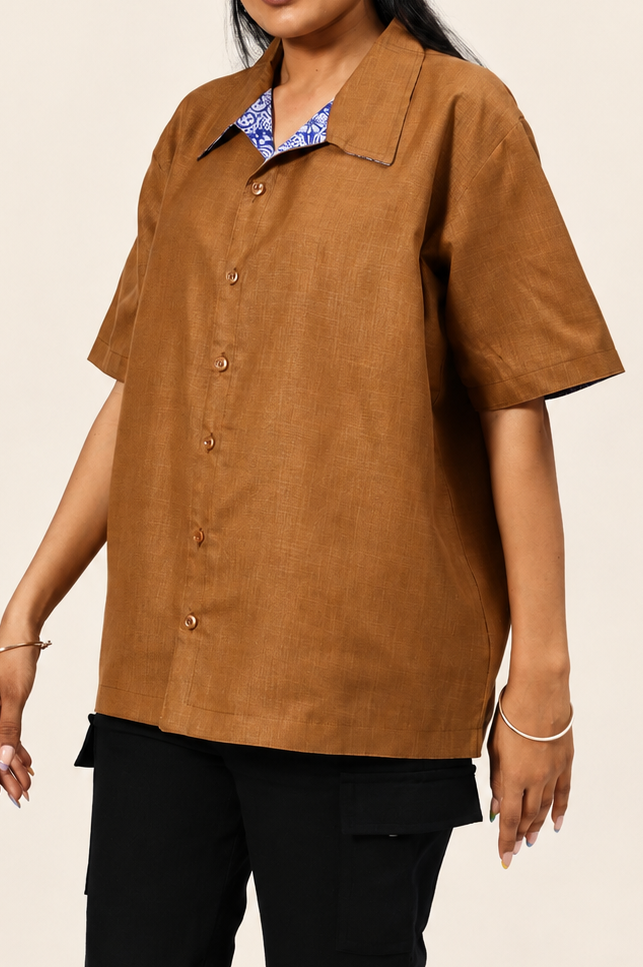 UniRev Shirt - Blue Lagoon + Brown