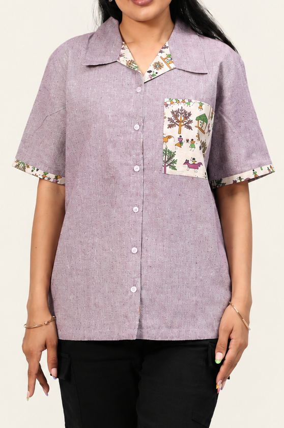 UniRev Shirt - Warli + Lavender