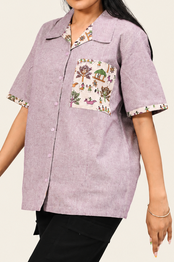 UniRev Shirt - Warli + Lavender