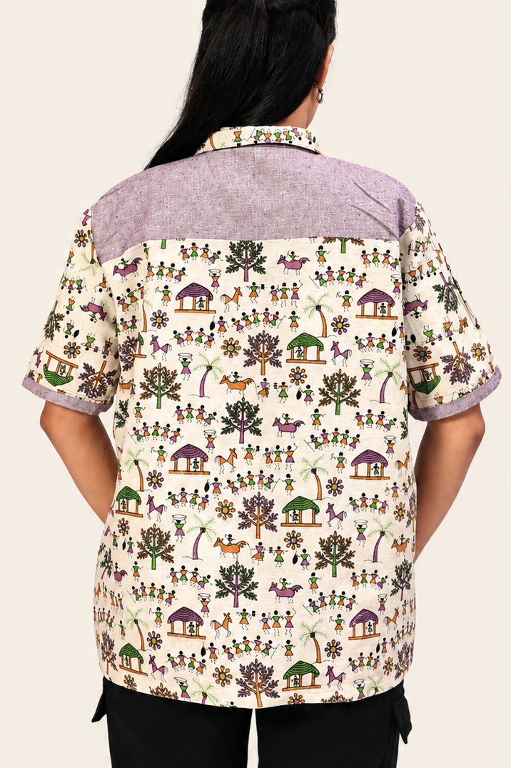 UniRev Shirt - Warli + Lavender