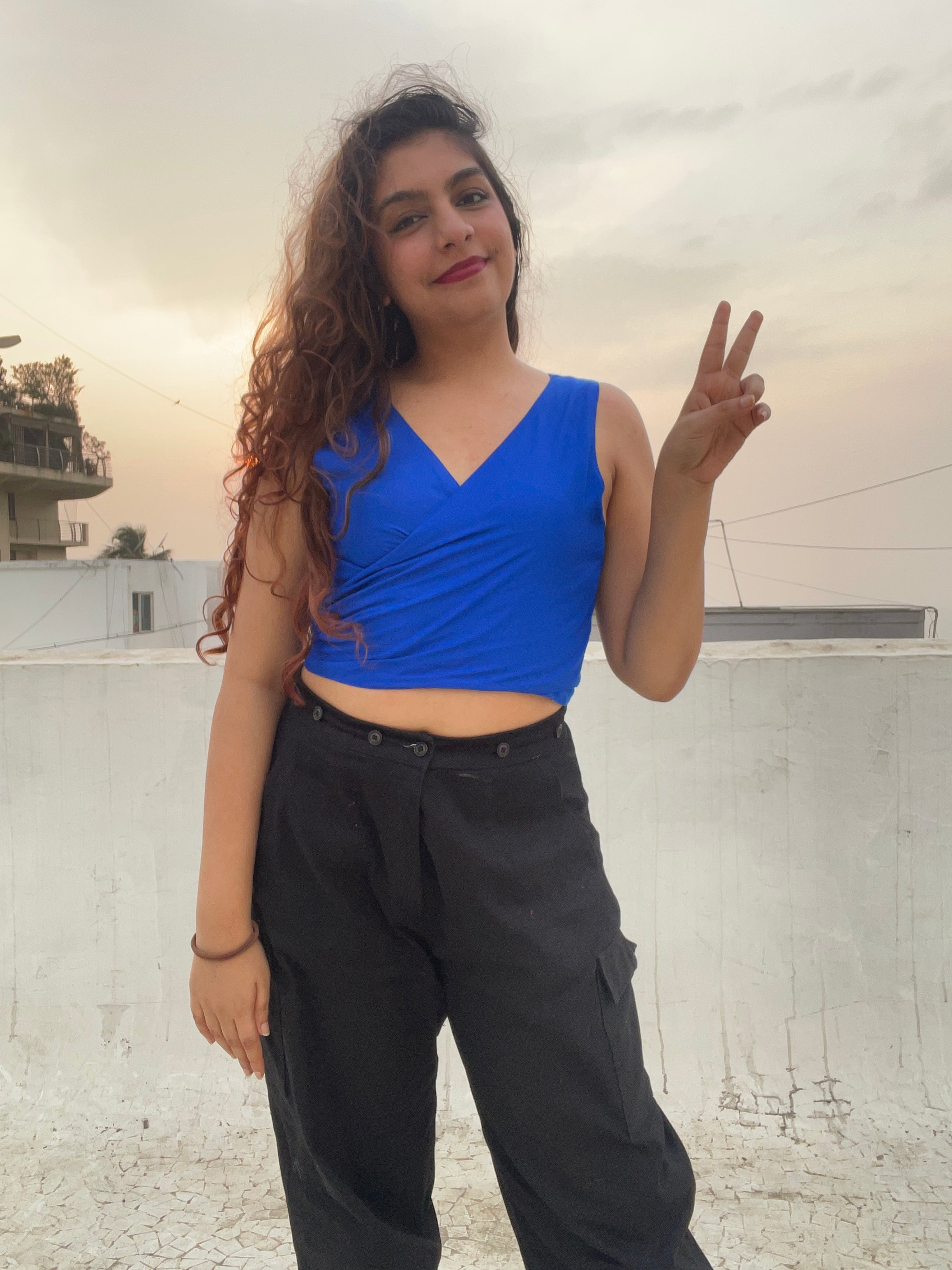 Reverse Duet Top - Kaleidoscope + Blue