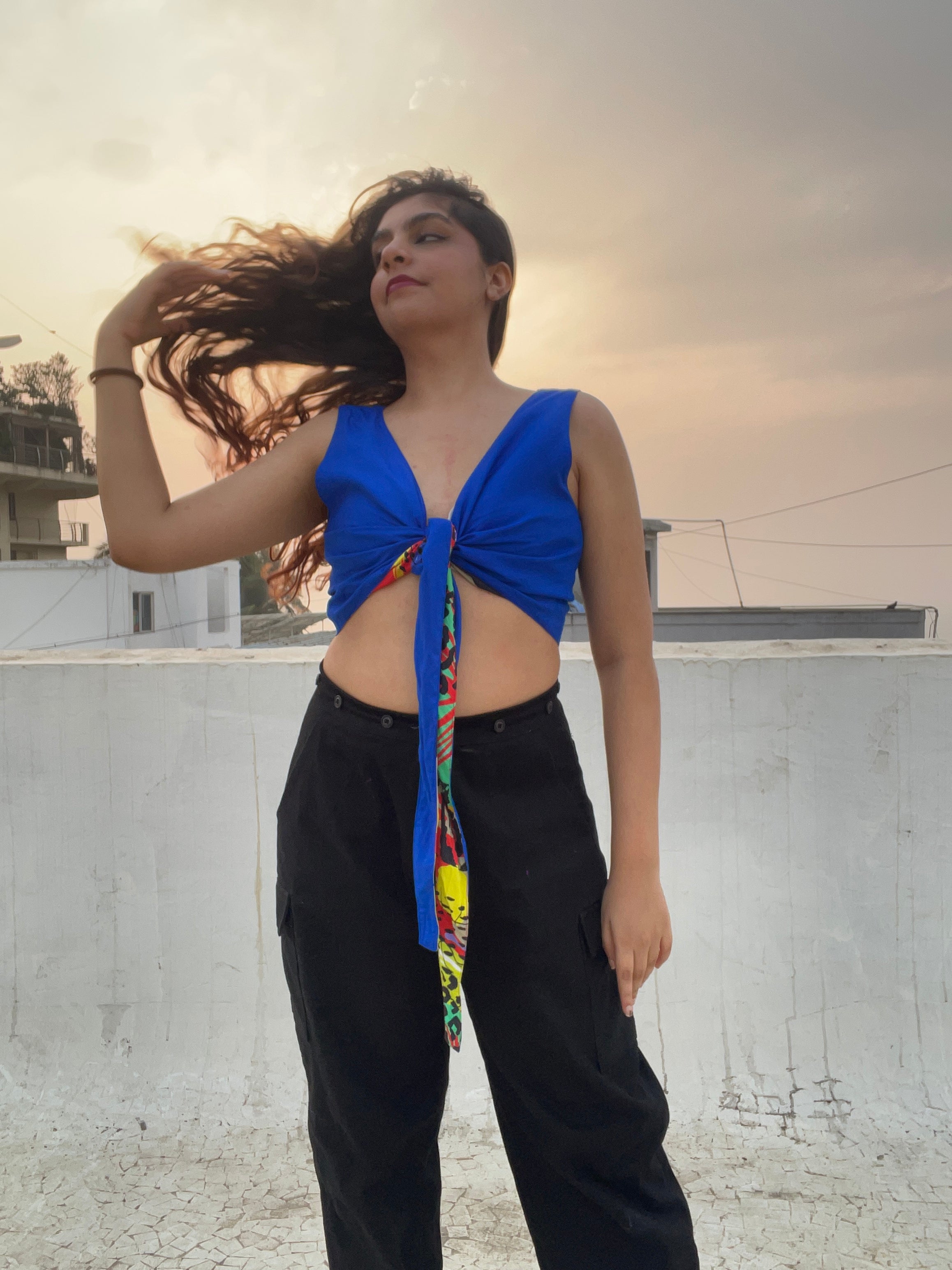 Reverse Duet Top - Kaleidoscope + Blue