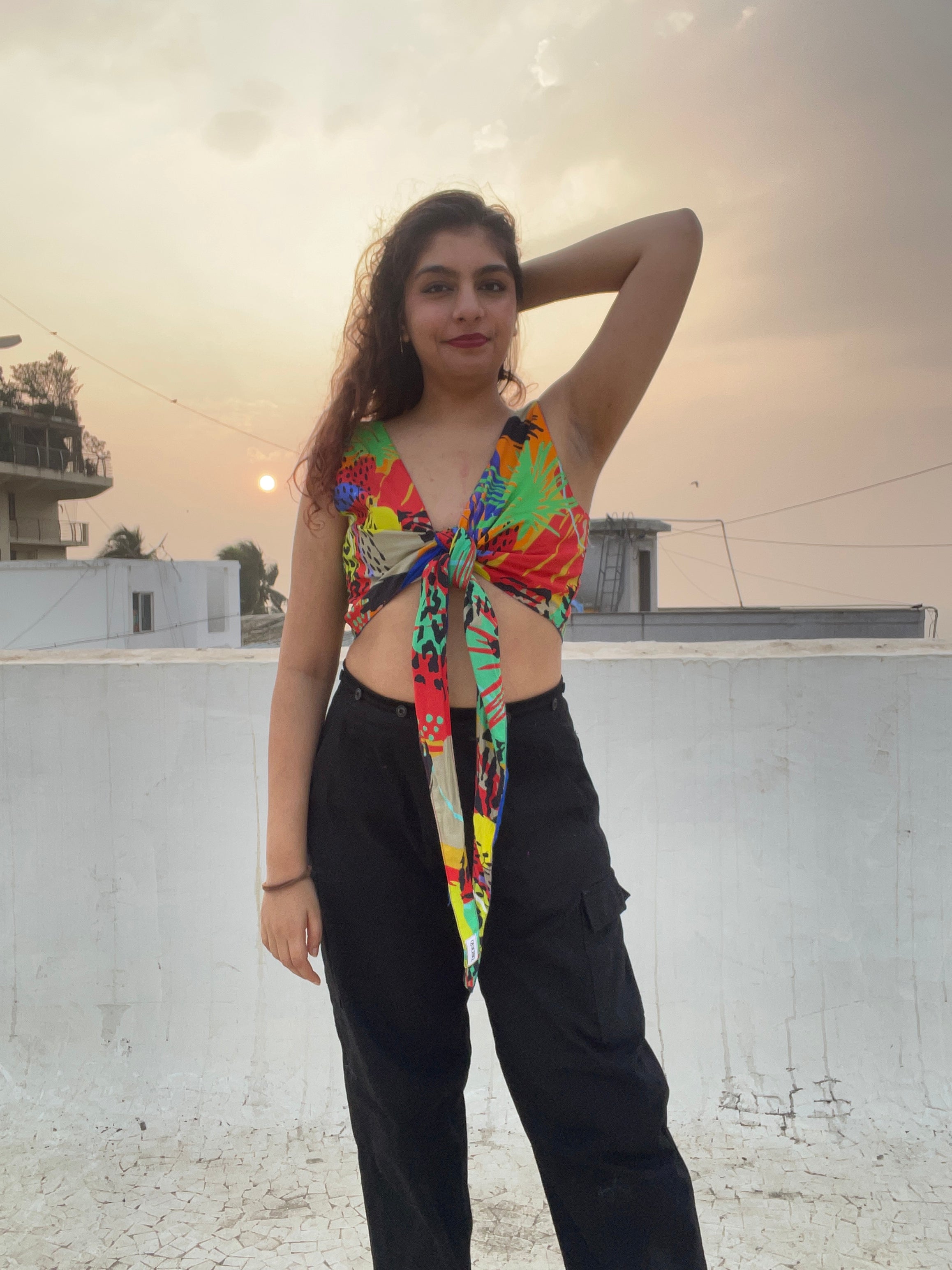 Reverse Duet Top - Kaleidoscope + Blue