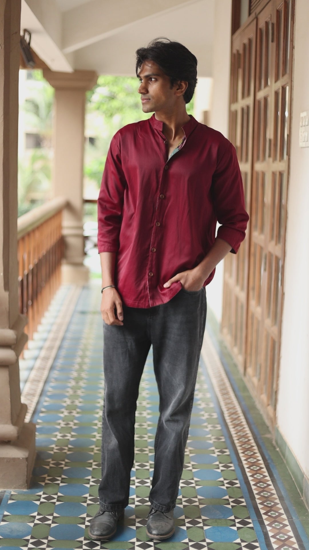 Boho + Maroon UniRev Shirt (Full Sleeves)