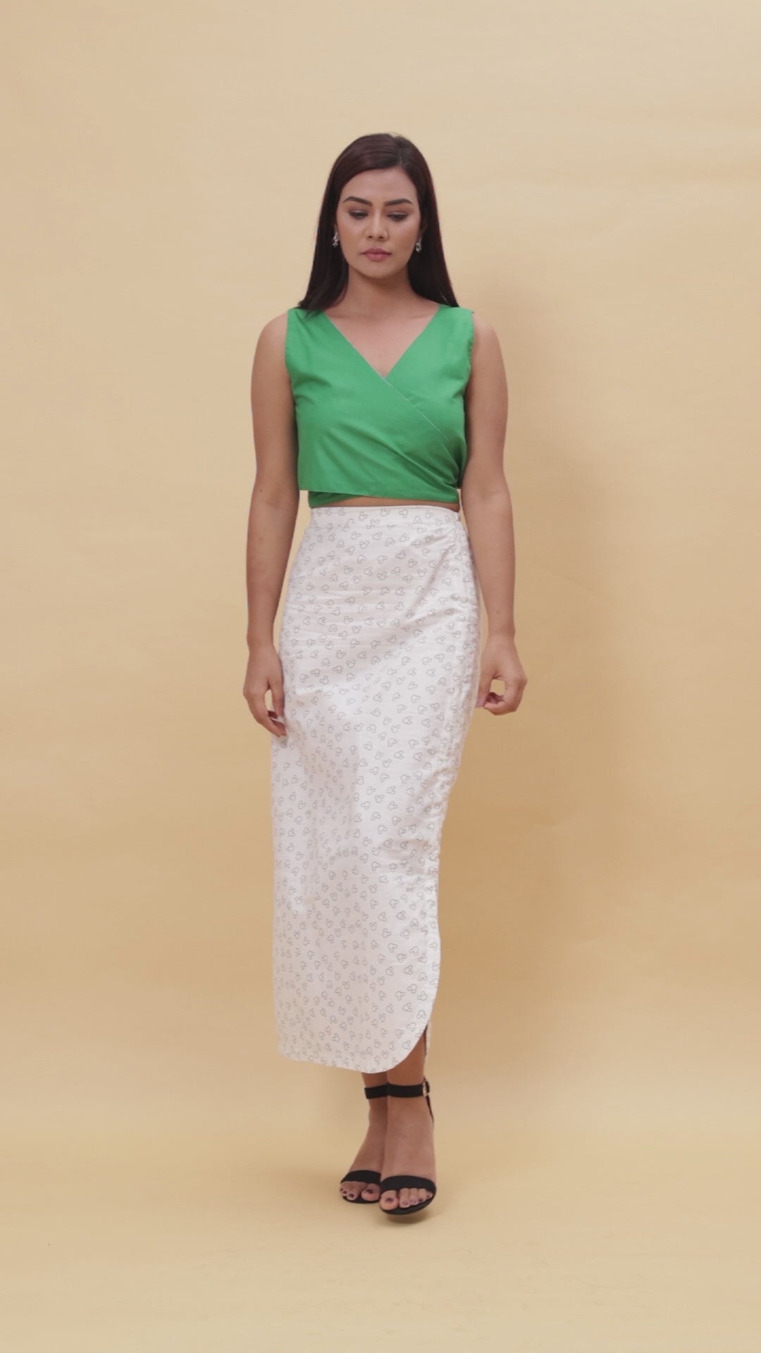 Mickey Mouse Print Thryve Slit Skirt