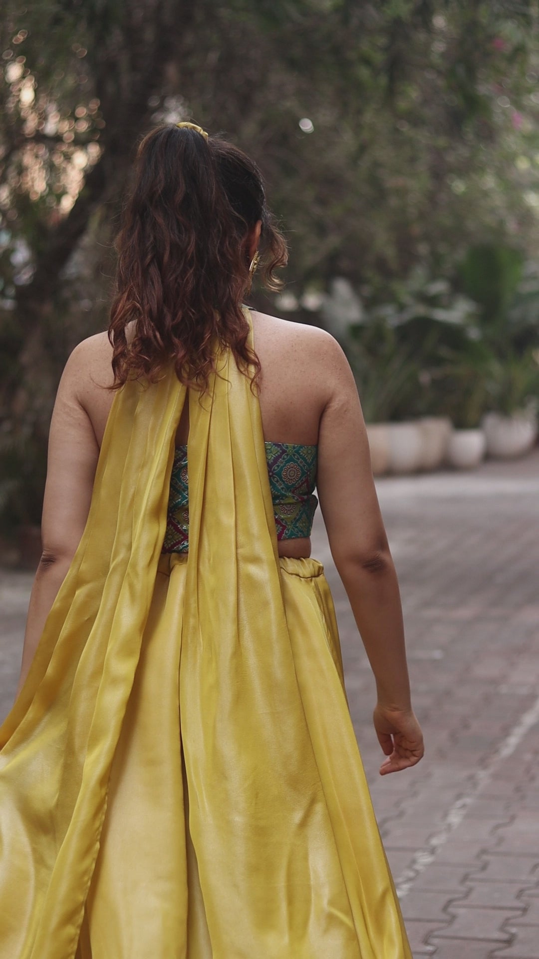 Peacock Green + Yellow Anek Lehenga