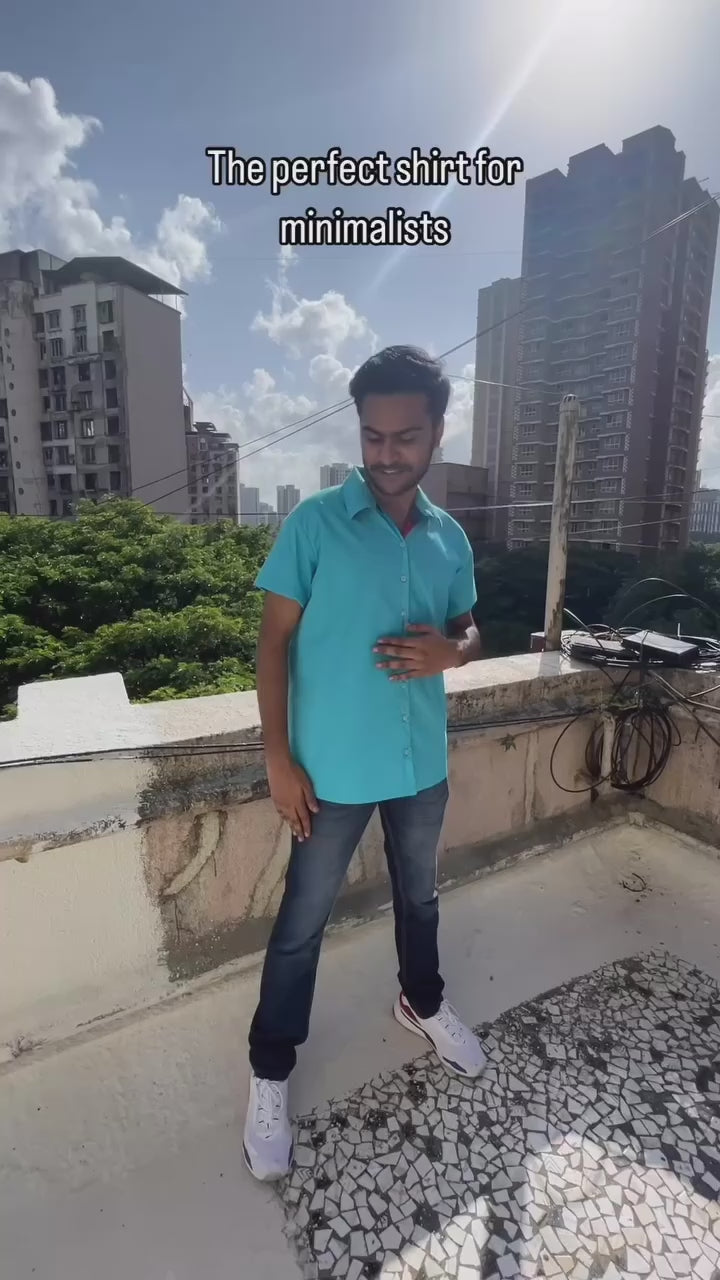 Black Abstract + Blue UniRev Shirt (Half Sleeves)